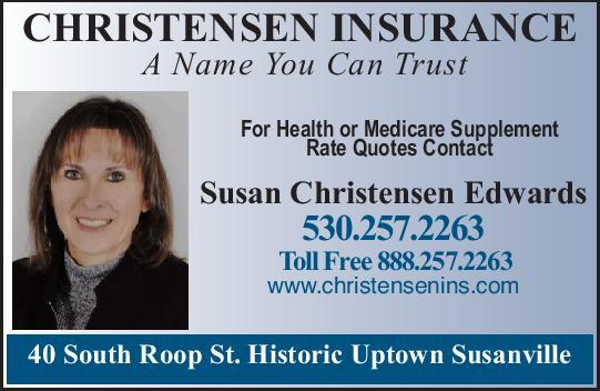 Christensen Insurance Life, Auto, Home, Health Insurance Susanville Ca 530-257-2263 WebDirecting.Biz