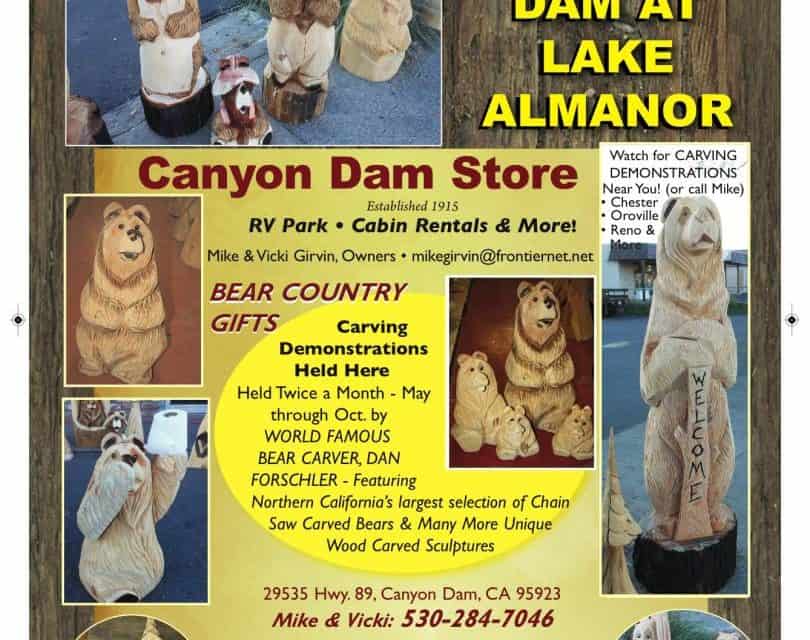 Canyon Dam Store Canyon Dam Ca 530-284-7046 Carved Bears Cabin Rentals RV Park WebDirecting.Biz