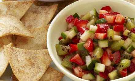 Cool Strawberry Salsa with Cinnamon Tortilla Chips