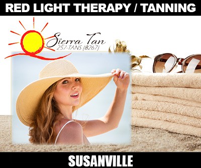 Sierra Tan Susanville Red Light Therapy: 530-257-8267 UV-free & bed tanning, hair services,